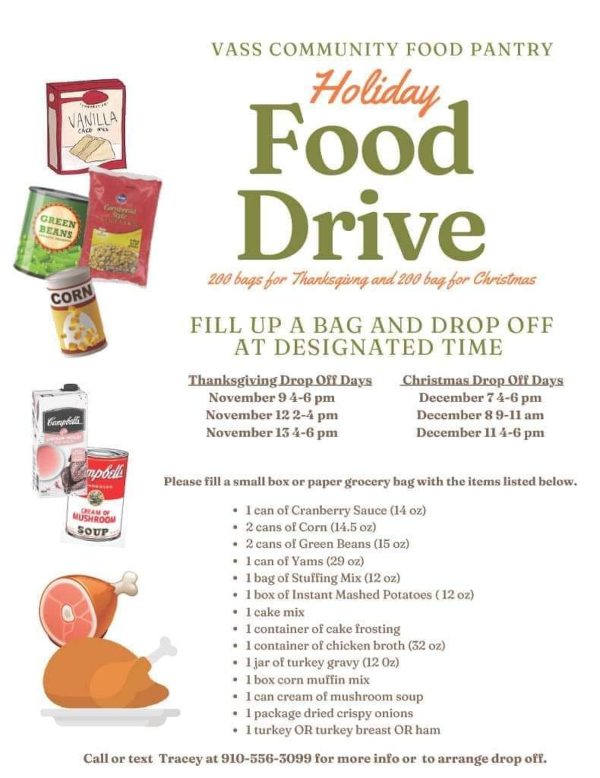 Vass Community Food Pantry: Holiday Food Drive | The Pines Times